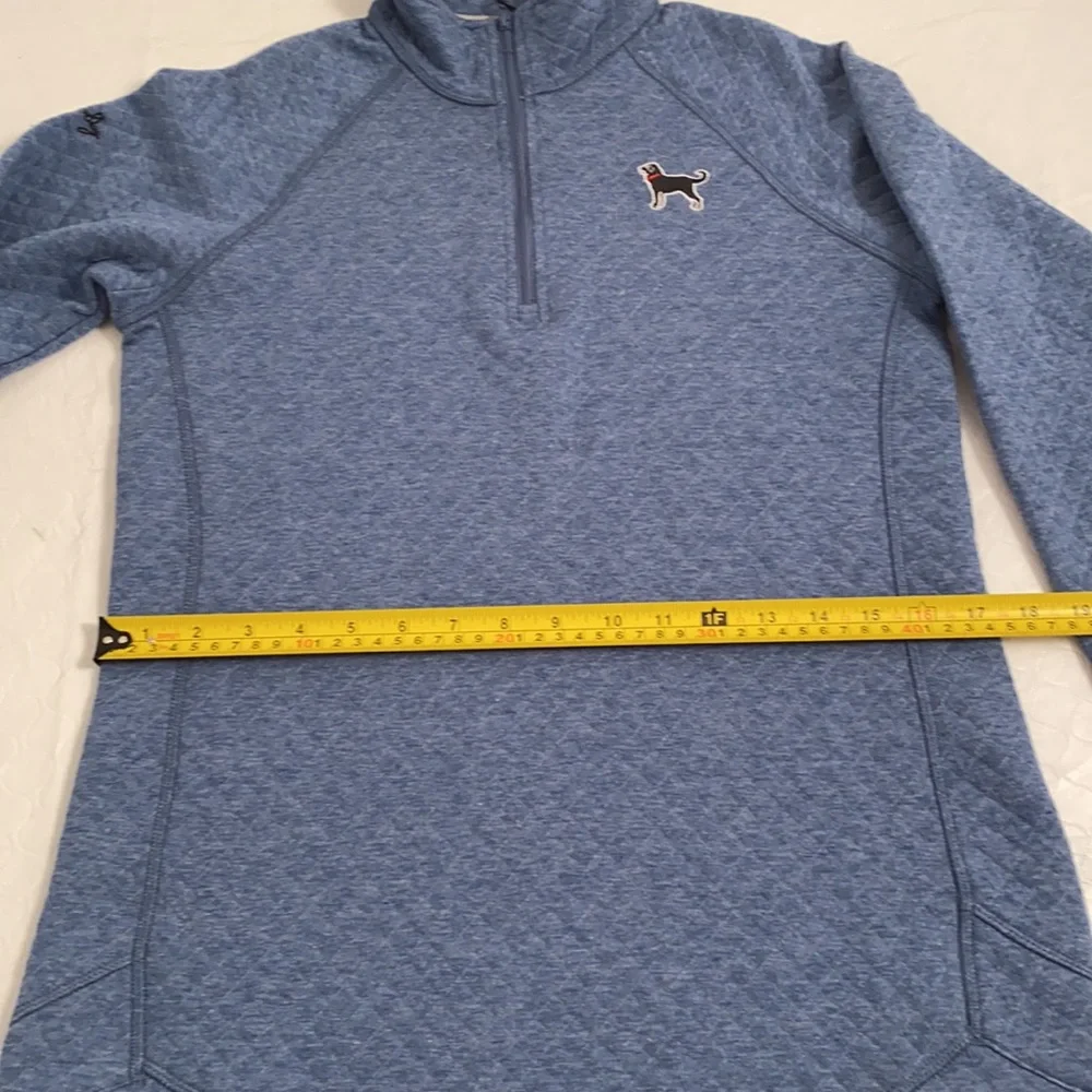The Black Dog blue quilted quarter zip pullover sweatshirt S - Picture 7 of 12